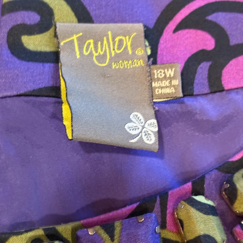 Taylor Purple and Black Midi Dress